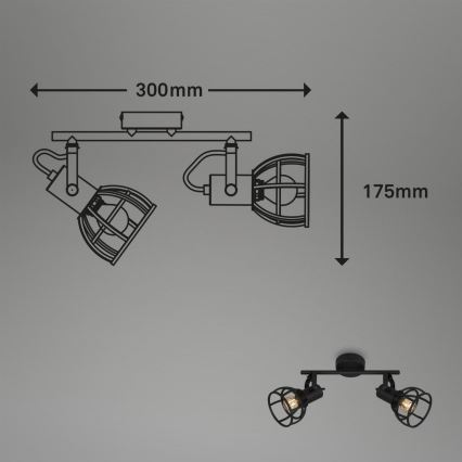 Briloner 2669-025 - Spotlight RETRO 2xE14/25W/230V