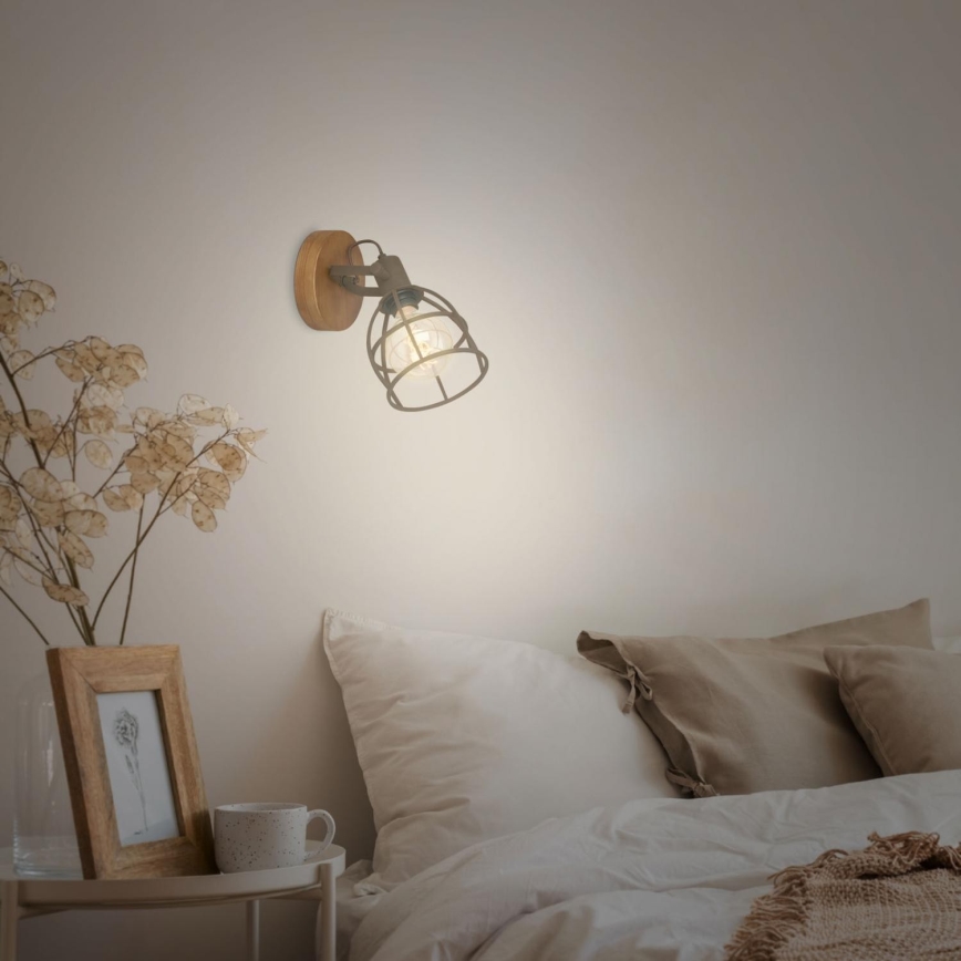 Briloner 2670-014 - Wall spotlight RETRO 1xE27/25W/230V brown