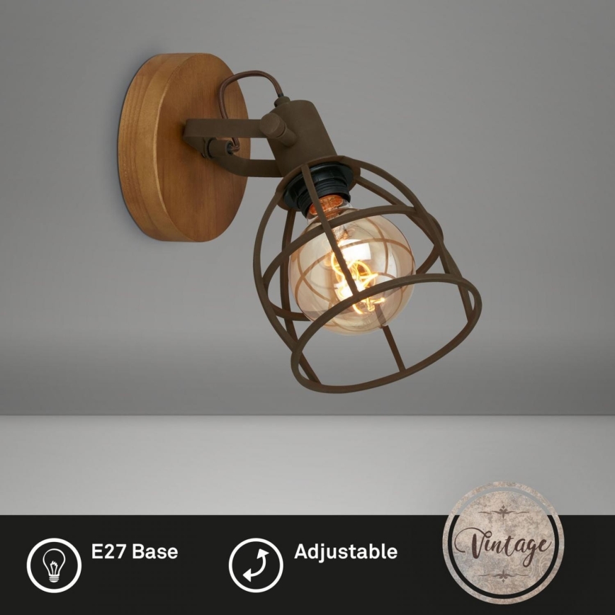 Briloner 2670-014 - Wall spotlight RETRO 1xE27/25W/230V brown