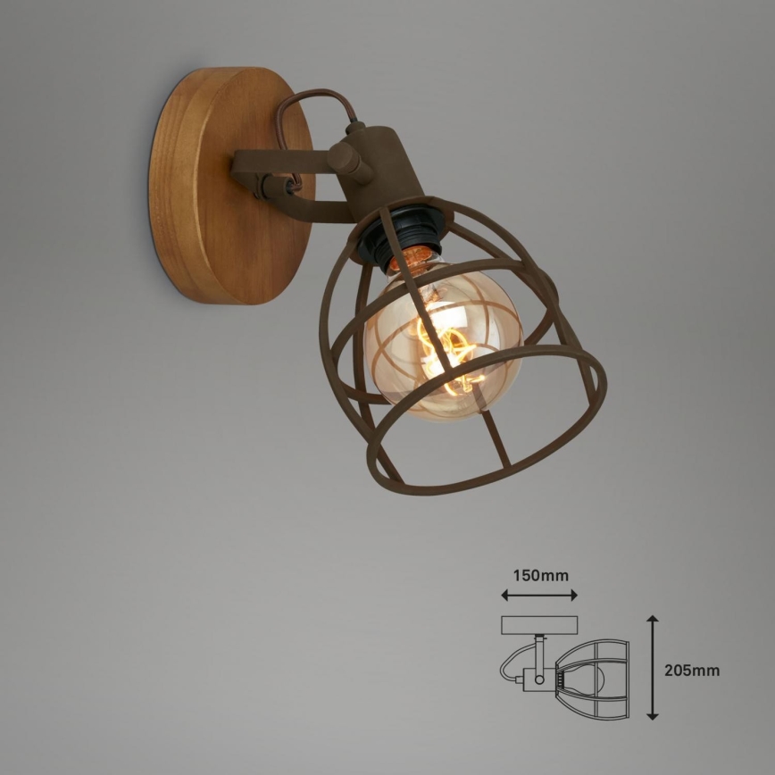 Briloner 2670-014 - Wall spotlight RETRO 1xE27/25W/230V brown
