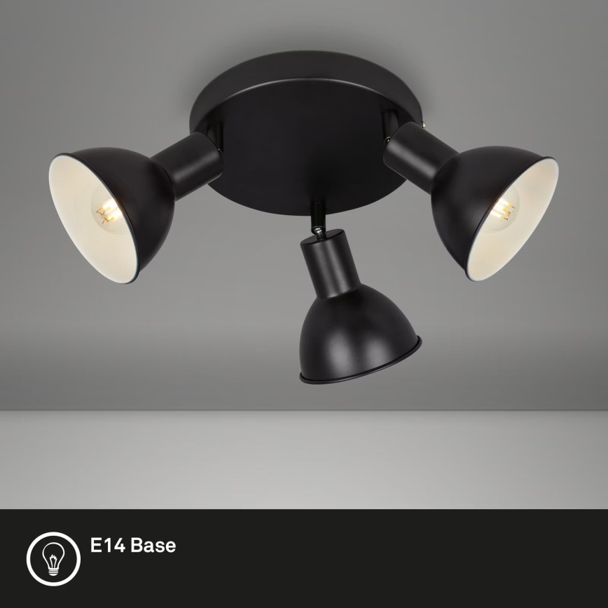Briloner 2674-035 - Spotlight RETRO 3xE14/25W/230V black