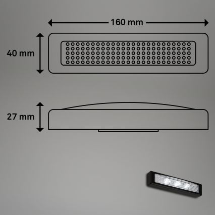 Briloner 2689-035 - LED Touch orientation light LERO LED/0,18W/3xAAA black