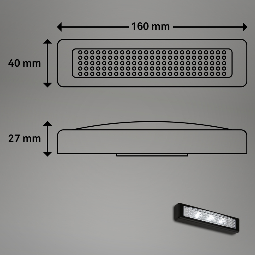 Briloner 2689-035 - LED Touch orientation light LERO LED/0,18W/3xAAA black
