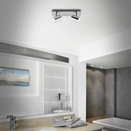 Briloner 2731-028 - BANYO Bathroom spotlight 2xGU10/5W/230V IP44 polished chrome