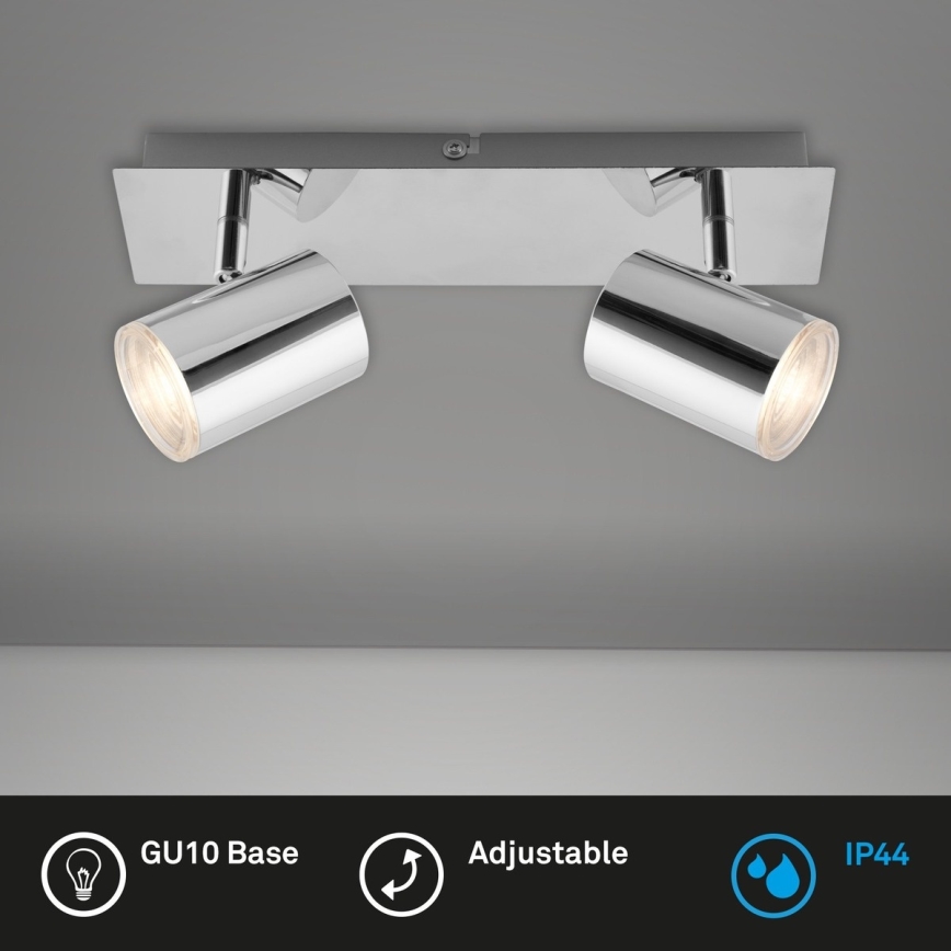 Briloner 2731-028 - BANYO Bathroom spotlight 2xGU10/5W/230V IP44 polished chrome