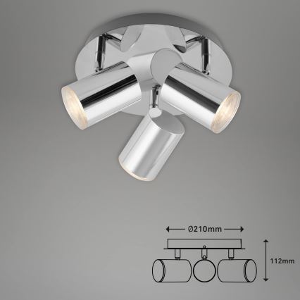 Briloner 2731-038 - CUP 3xGU10/5W/230V Spotlight, Polished Chrome