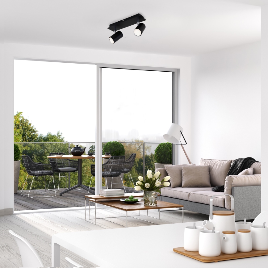 Briloner 2857-025 - Spotlight SPOT 2xGU10/40W/230V black