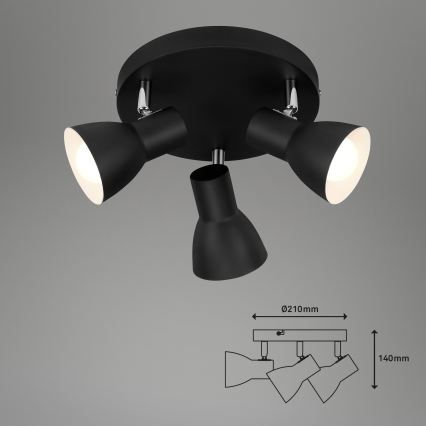 Briloner 2860-035 - CUP 3-light spotlight 3xE14/25W/230V black