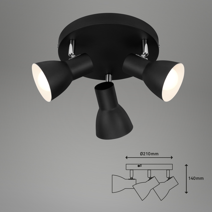 Briloner 2860-035 - CUP 3-light spotlight 3xE14/25W/230V black