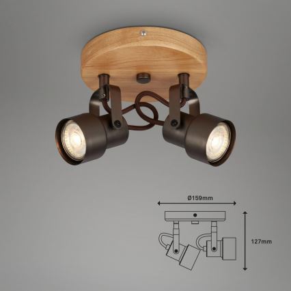 Briloner 2872-025R - LED Spotlight SPOTLIGHT 2xGU10/5W/230V brown