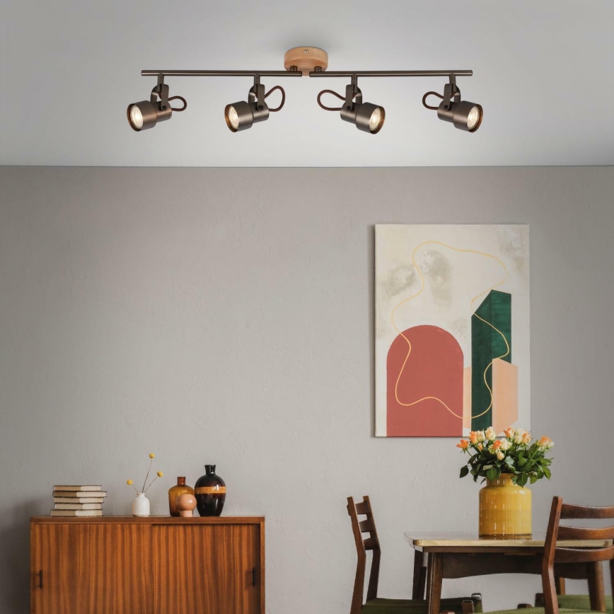 Briloner 2872-045 - LED Spotlight TAHUN 4xGU10/5W/230V 3000K brown