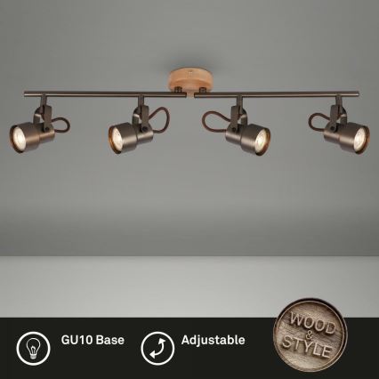 Briloner 2872-045 - LED Spotlight TAHUN 4xGU10/5W/230V 3000K brown