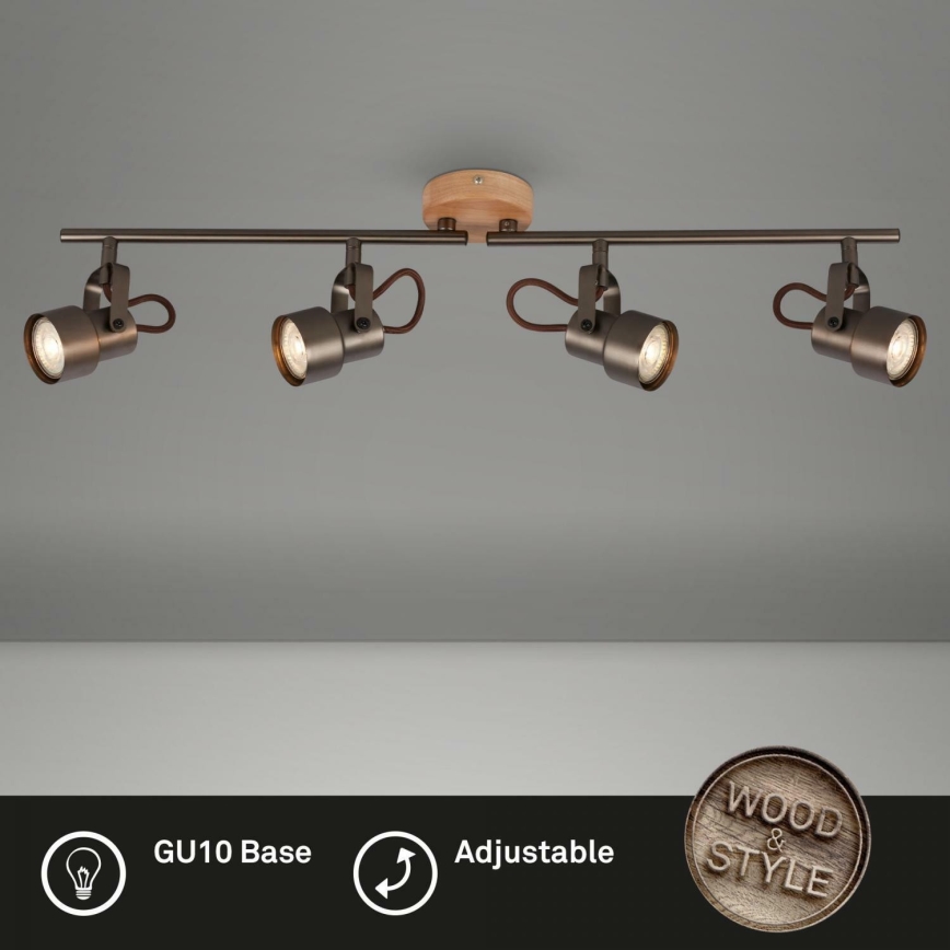 Briloner 2872-045 - LED Spotlight TAHUN 4xGU10/5W/230V 3000K brown