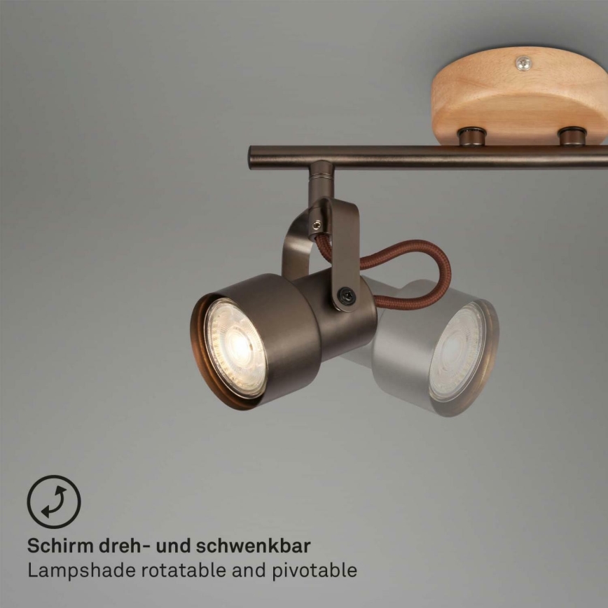 Briloner 2872-045 - LED Spotlight TAHUN 4xGU10/5W/230V 3000K brown