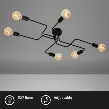 Briloner 2887-065 - Surface-mounted chandelier FARETTO 6xE27/60W/230V