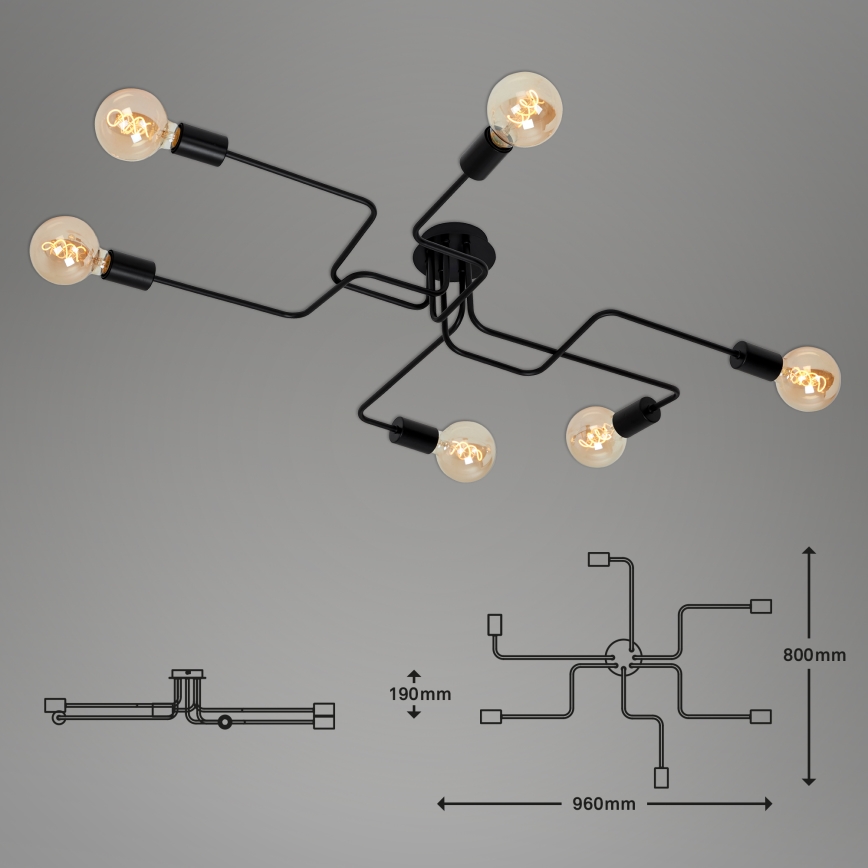 Briloner 2887-065 - Surface-mounted chandelier FARETTO 6xE27/60W/230V