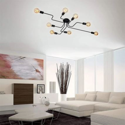 Briloner 2888-085 - Surface-mounted chandelier FARETTO 8xE27/60W/230V black