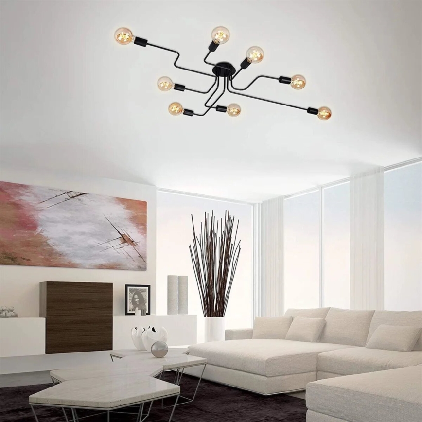 Briloner 2888-085 - Surface-mounted chandelier FARETTO 8xE27/60W/230V black
