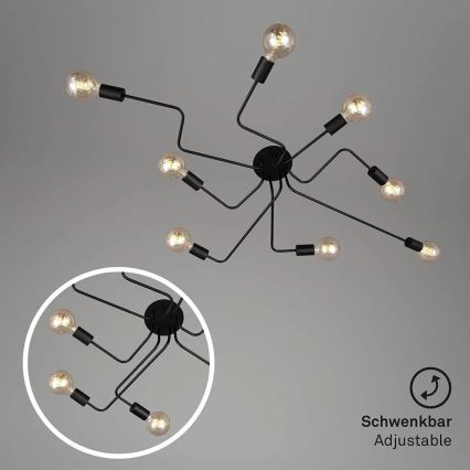 Briloner 2888-085 - Surface-mounted chandelier FARETTO 8xE27/60W/230V black
