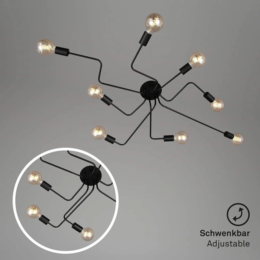 Briloner 2888-085 - Surface-mounted chandelier FARETTO 8xE27/60W/230V black
