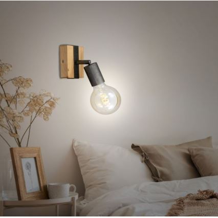 Briloner 2900-011 - Wall spotlight WOOD BASIC 1xE27/25W/230V