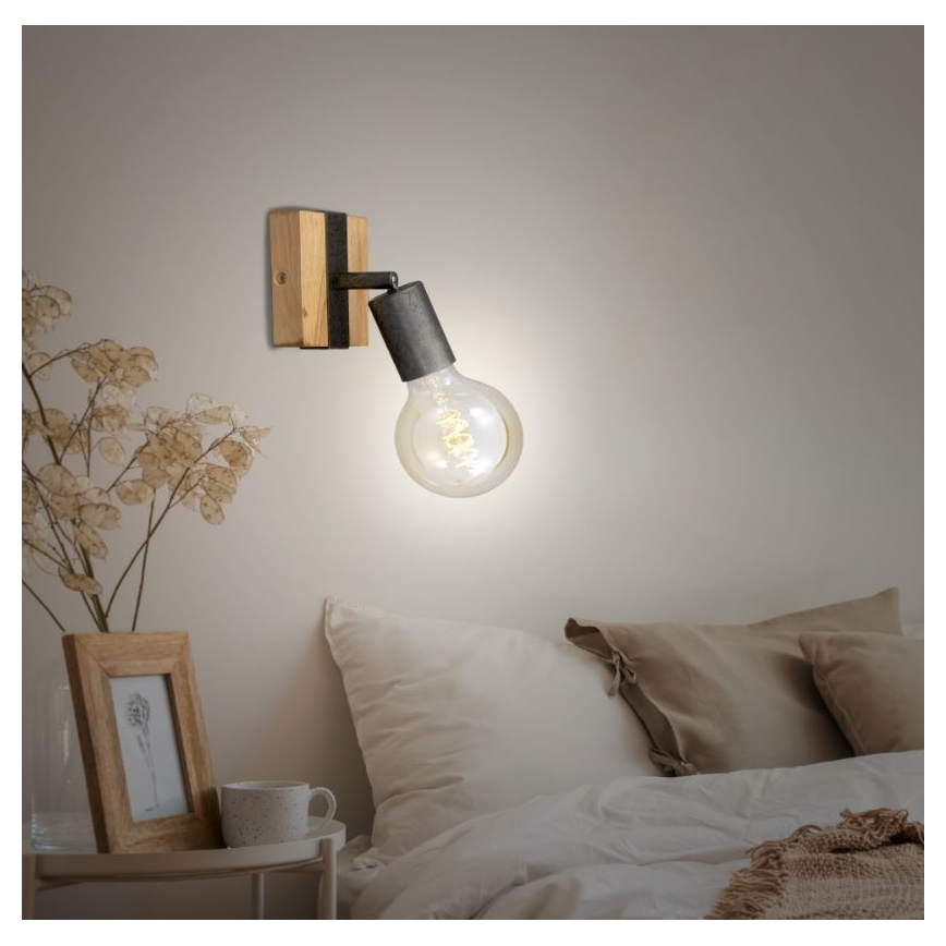 Briloner 2900-011 - Wall spotlight WOOD BASIC 1xE27/25W/230V