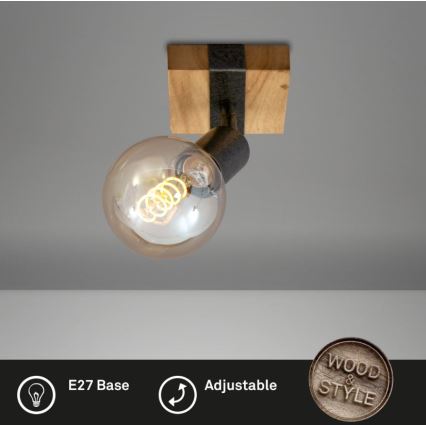Briloner 2900-011 - Wall spotlight WOOD BASIC 1xE27/25W/230V