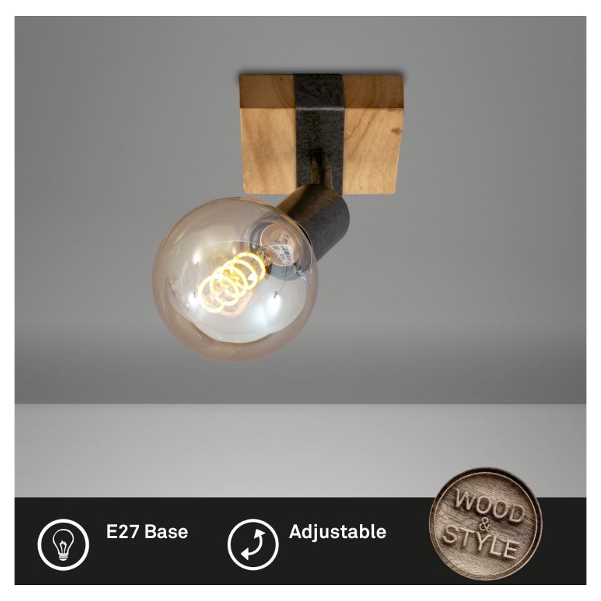 Briloner 2900-011 - Wall spotlight WOOD BASIC 1xE27/25W/230V