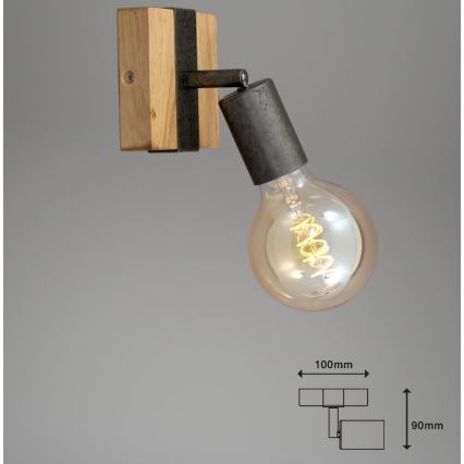 Briloner 2900-011 - Wall spotlight WOOD BASIC 1xE27/25W/230V