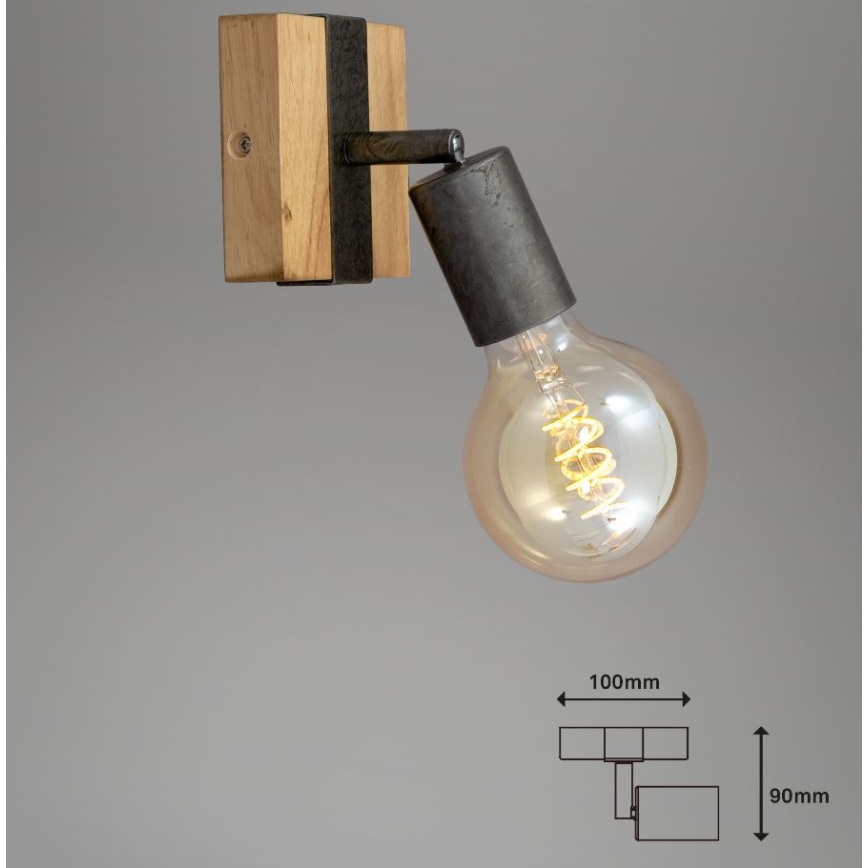 Briloner 2900-011 - Wall spotlight WOOD BASIC 1xE27/25W/230V