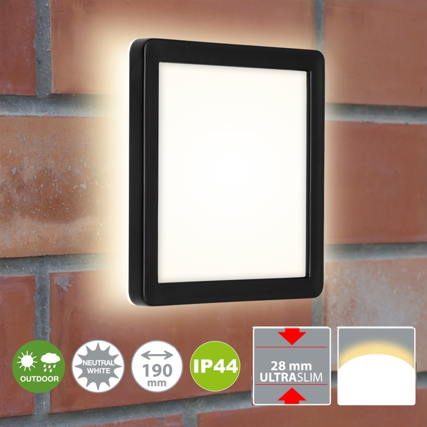 Briloner 3010-015 - LED Ceiling light LED/8W/230V 19x19 cm black IP44
