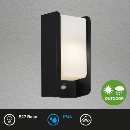 Briloner 3017-015 - Outdoor wall light with a sensor BOKS 1xE27/12W/230V IP44