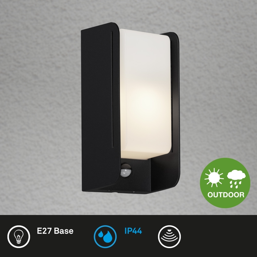 Briloner 3017-015 - Outdoor wall light with a sensor BOKS 1xE27/12W/230V IP44