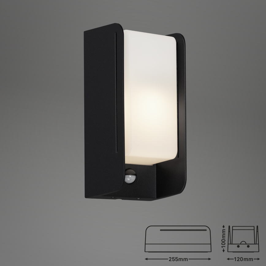Briloner 3017-015 - Outdoor wall light with a sensor BOKS 1xE27/12W/230V IP44