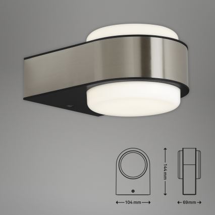 Briloner 3035-012- LED Outdoor wall light HANAU LED/6,5W/230V IP44 matte chrome