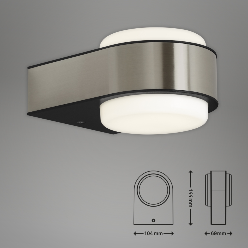 Briloner 3035-012- LED Outdoor wall light HANAU LED/6,5W/230V IP44 matte chrome