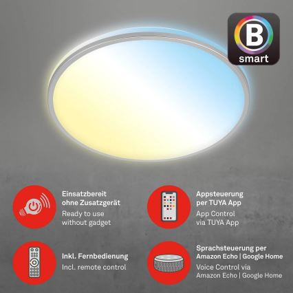 Briloner 3065-014 - IVY Dimmable LED Ceiling Light LED/42W/230V Wi-Fi Tuya Ø 49 cm + Remote Control