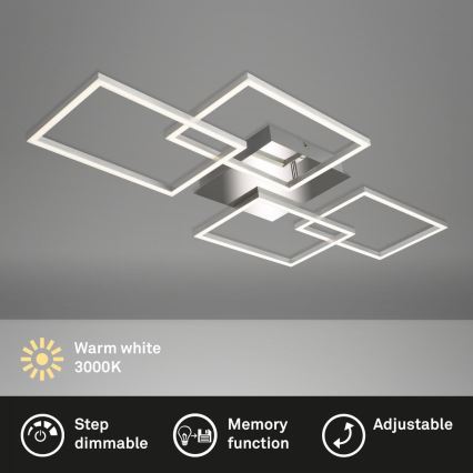 Briloner 3091-018 - LED Dimmable ceiling light FRAME LED/30W/230V shiny chrome