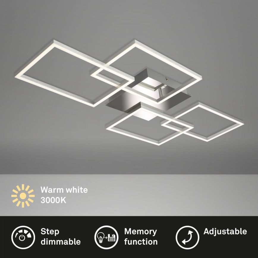 Briloner 3091-018 - LED Dimmable ceiling light FRAME LED/30W/230V shiny chrome