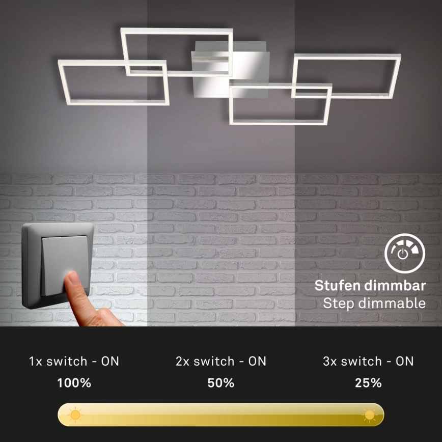 Briloner 3091-018 - LED Dimmable ceiling light FRAME LED/30W/230V shiny chrome