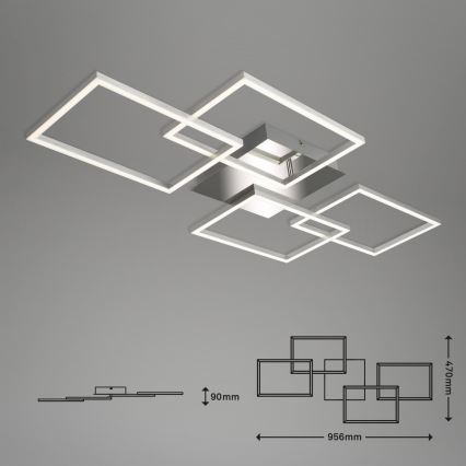 Briloner 3091-018 - LED Dimmable ceiling light FRAME LED/30W/230V shiny chrome
