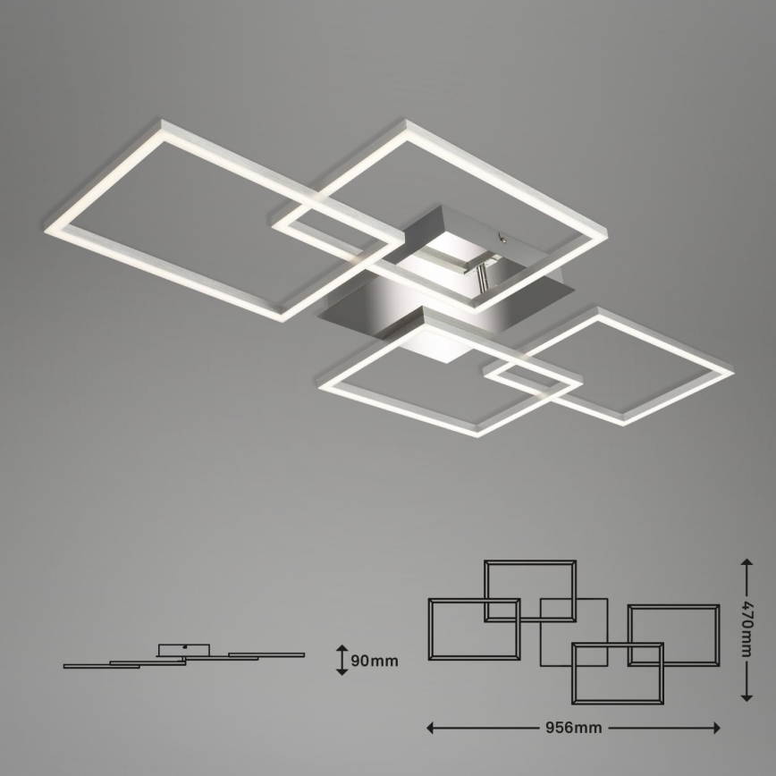 Briloner 3091-018 - LED Dimmable ceiling light FRAME LED/30W/230V shiny chrome