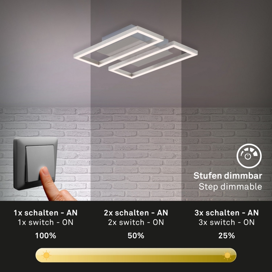Briloner 3107-012 - LED Dimmable ceiling light FRAME 2xLED/7,25W/230V