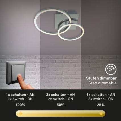 Briloner 3110-018 - LED Dimmable ceiling light FRAMES LED/16W/230V
