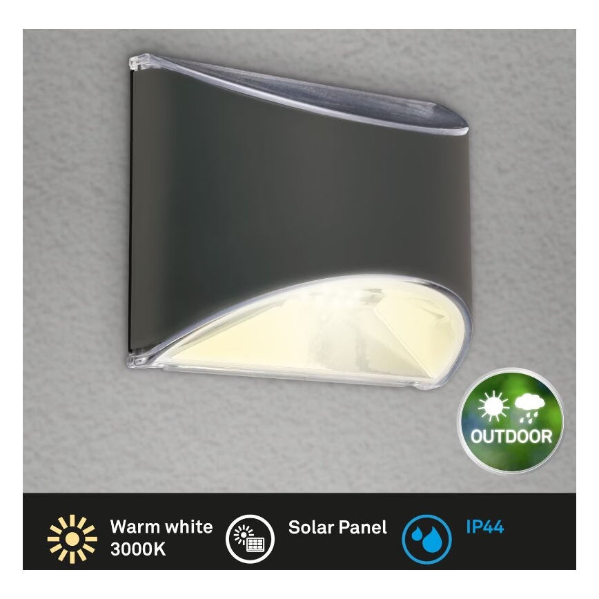 Briloner 3133015 - LED Solar wall light LED/2W/3,7V IP44 3000K