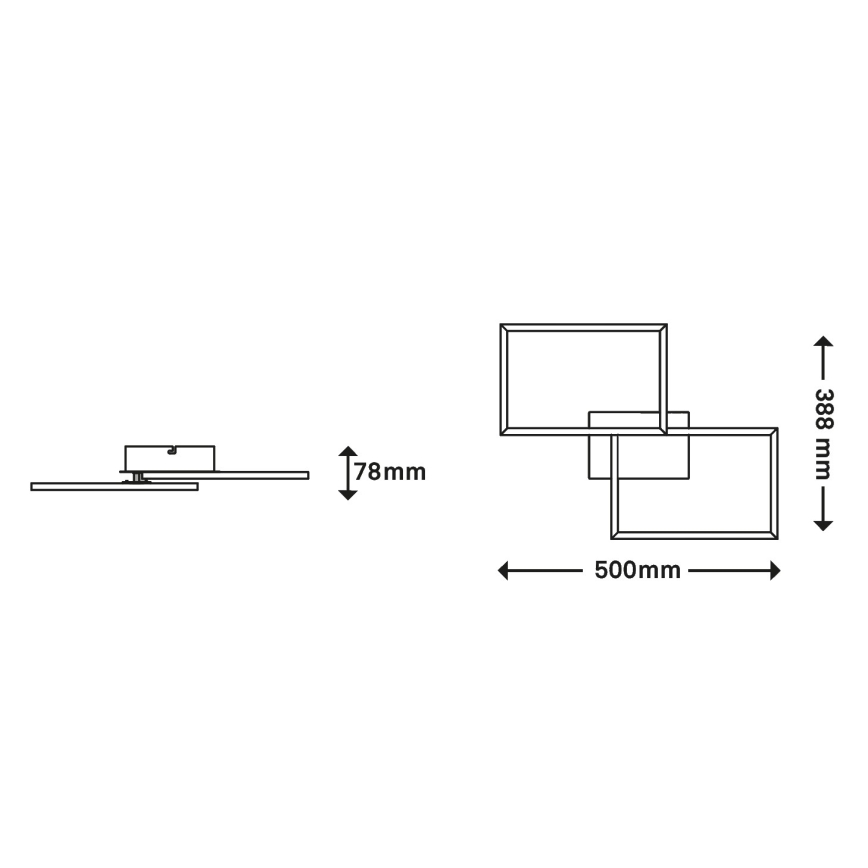 Briloner 3149-018 - LED Dimmable surface-mounted chandelier FRAME 2xLED/15W/230V + remote control