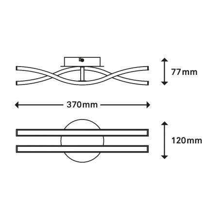 Briloner 3194-029 - LED Surface-mounted chandelier GO 2xLED/6W/230V