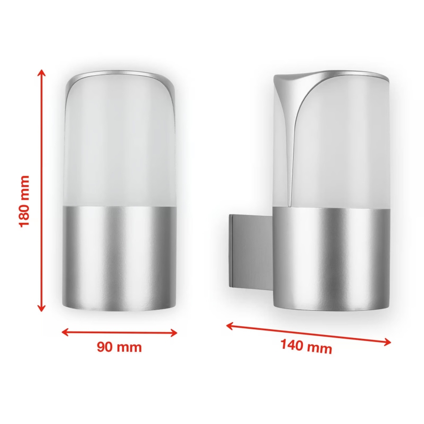 Briloner 320304TF - Outdoor wall light 1xE27/12W/230V IP44 silver