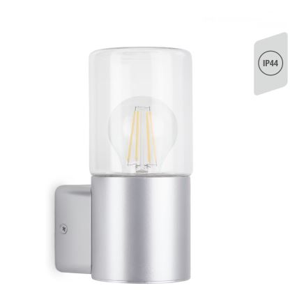 Briloner 320504TF - Outdoor wall light 1xE27/12W/230V IP44 silver