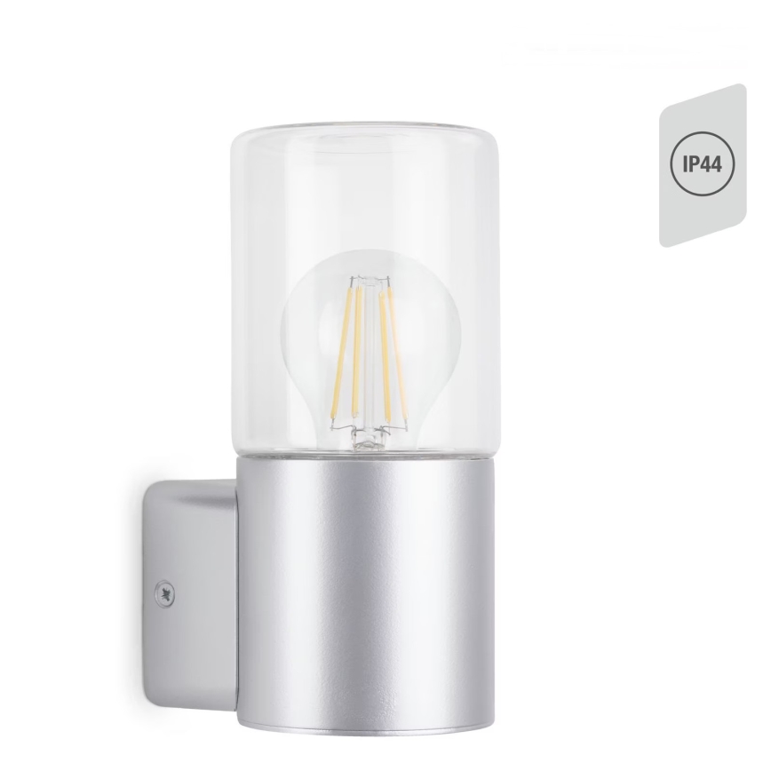 Briloner 320504TF - Outdoor wall light 1xE27/12W/230V IP44 silver